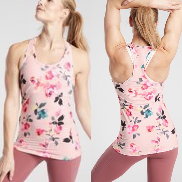 Athleta Shanti Pink Floral Printed Tank - Picture 2 of 12